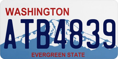 WA license plate ATB4839