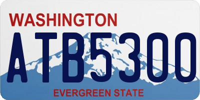 WA license plate ATB5300