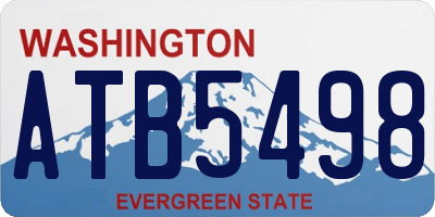 WA license plate ATB5498