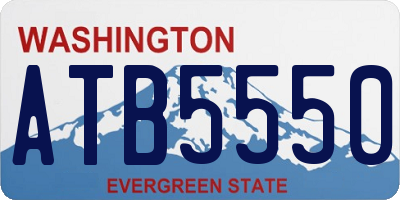 WA license plate ATB5550