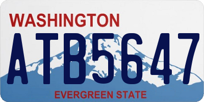 WA license plate ATB5647