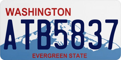 WA license plate ATB5837