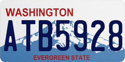 WA license plate ATB5928