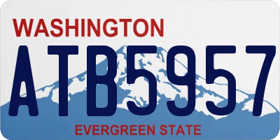 WA license plate ATB5957