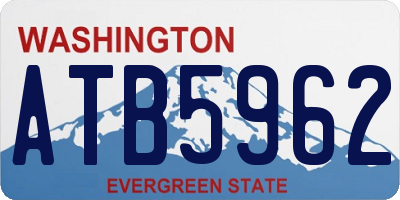 WA license plate ATB5962