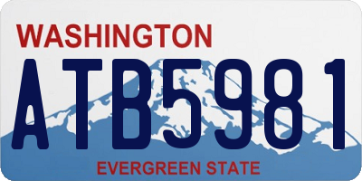 WA license plate ATB5981
