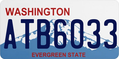 WA license plate ATB6033