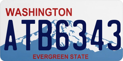 WA license plate ATB6343