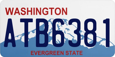 WA license plate ATB6381