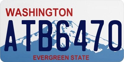 WA license plate ATB6470