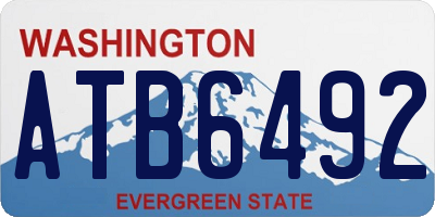 WA license plate ATB6492