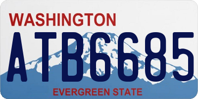 WA license plate ATB6685