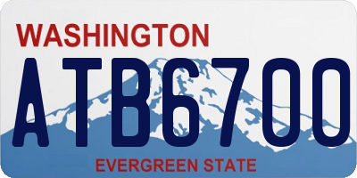 WA license plate ATB6700