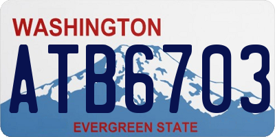 WA license plate ATB6703