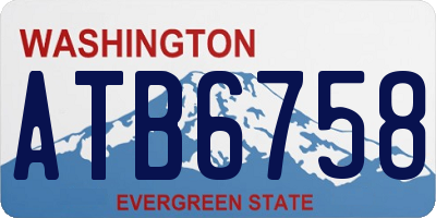 WA license plate ATB6758