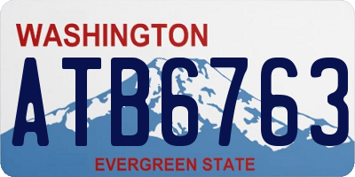 WA license plate ATB6763