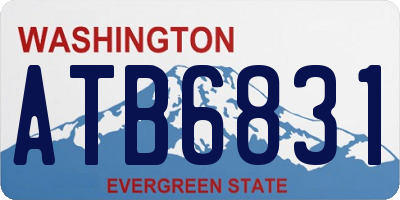 WA license plate ATB6831