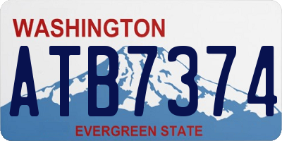 WA license plate ATB7374