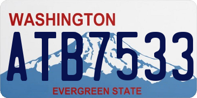 WA license plate ATB7533