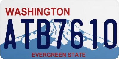 WA license plate ATB7610