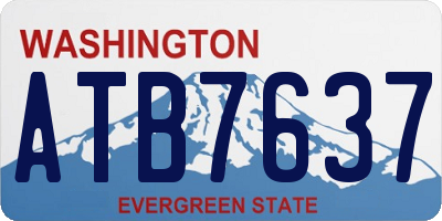WA license plate ATB7637