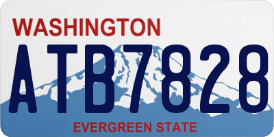 WA license plate ATB7828