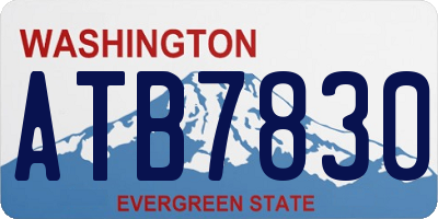 WA license plate ATB7830