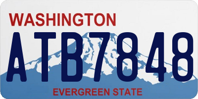 WA license plate ATB7848