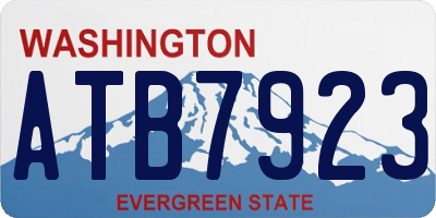 WA license plate ATB7923