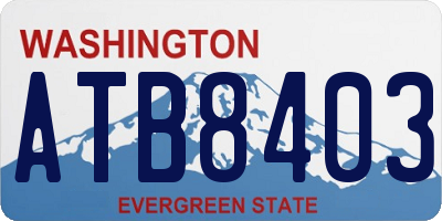 WA license plate ATB8403