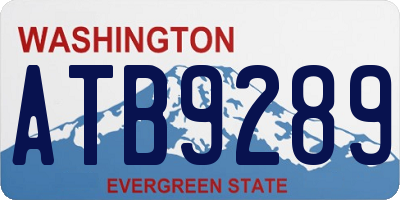 WA license plate ATB9289