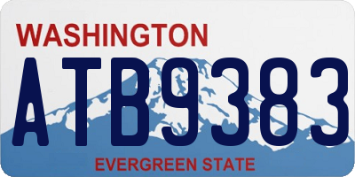 WA license plate ATB9383