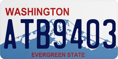 WA license plate ATB9403