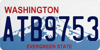 WA license plate ATB9753