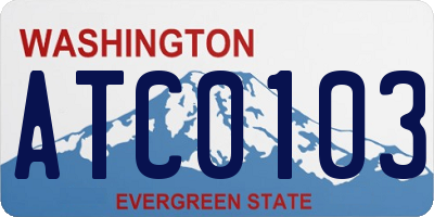 WA license plate ATC0103