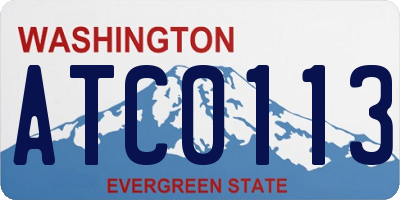 WA license plate ATC0113