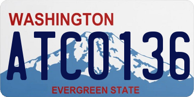WA license plate ATC0136