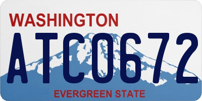 WA license plate ATC0672