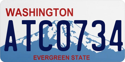 WA license plate ATC0734