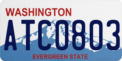 WA license plate ATC0803