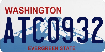 WA license plate ATC0932