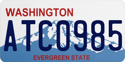 WA license plate ATC0985