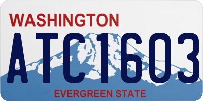 WA license plate ATC1603