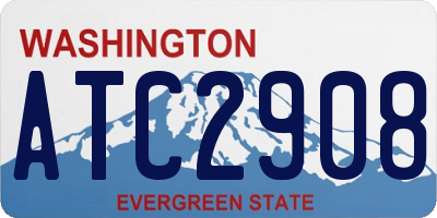 WA license plate ATC2908