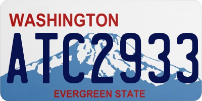 WA license plate ATC2933