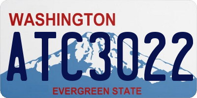 WA license plate ATC3022