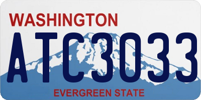 WA license plate ATC3033