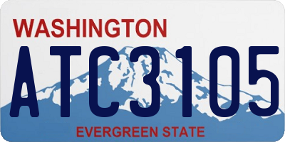 WA license plate ATC3105