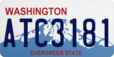 WA license plate ATC3181