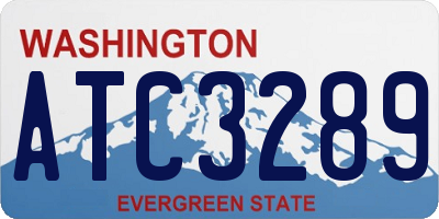 WA license plate ATC3289